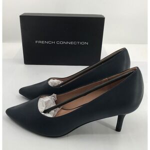 French Connection Kate Navy Blue Pointed Toe Kitten Heel Pumps Womens Size 11